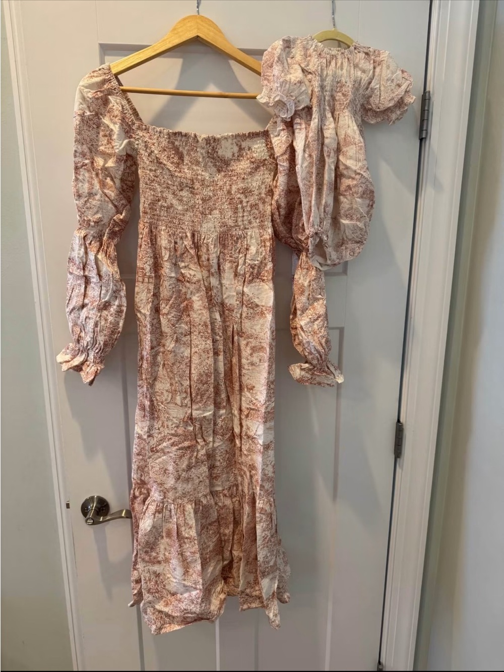 Nothing fits but mommy and me set with dress and baby romper